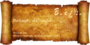 Betegh Évald névjegykártya